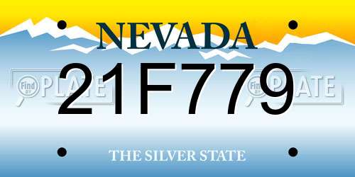 21F779 Nevada License Plate