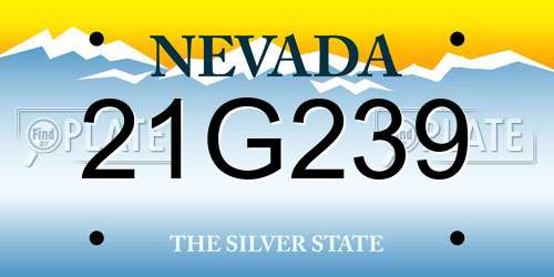 21G239 Nevada License Plate
