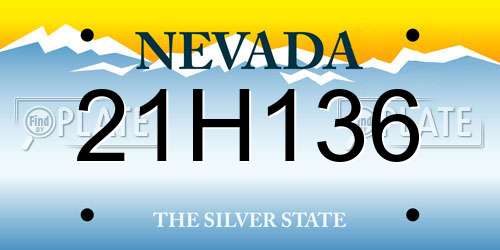 21H136 Nevada License Plate