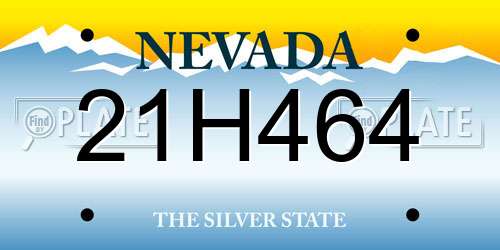 21H464 Nevada License Plate