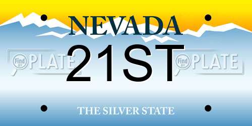 21ST Nevada License Plate