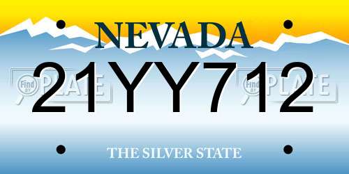 21YY712 Nevada License Plate