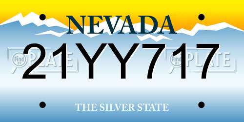 21YY717 Nevada License Plate