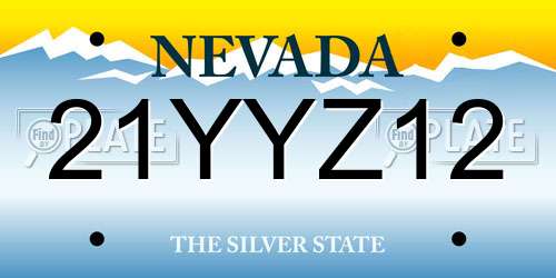 21YYZ12 Nevada License Plate