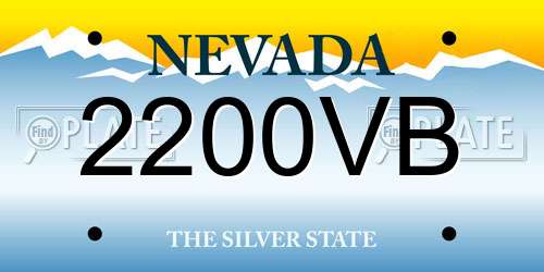 2200VB Nevada License Plate