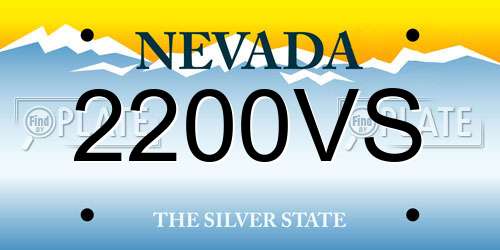 2200VS Nevada License Plate