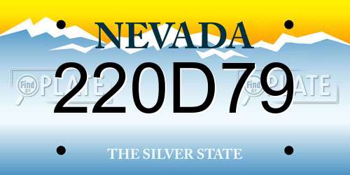 220D79 Nevada License Plate