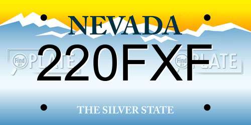 220FXF Nevada License Plate