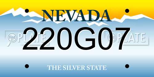 220G07 Nevada License Plate