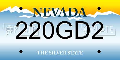 220GD2 Nevada License Plate
