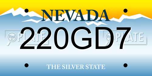 220GD7 Nevada License Plate