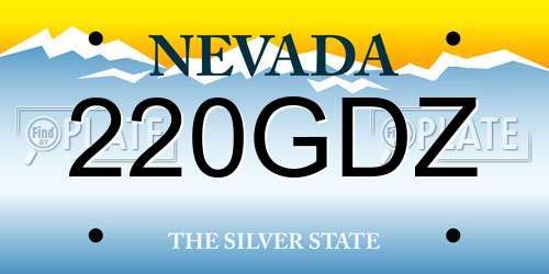 220GDZ Nevada License Plate