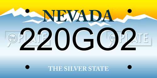 220GO2 Nevada License Plate