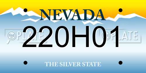 220H01 Nevada License Plate