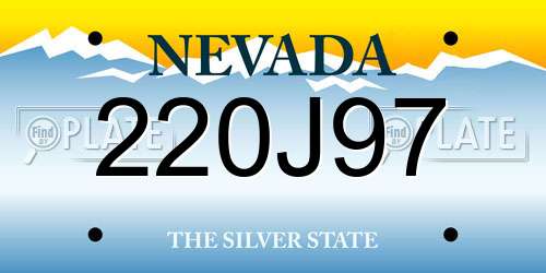 220J97 Nevada License Plate
