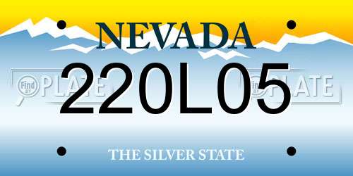 220L05 Nevada License Plate