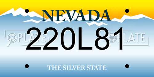 220L81 Nevada License Plate