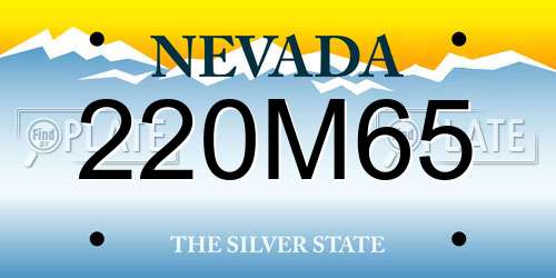 220M65 Nevada License Plate