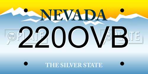220OVB Nevada License Plate