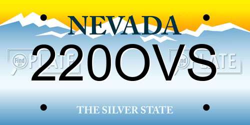 220OVS Nevada License Plate