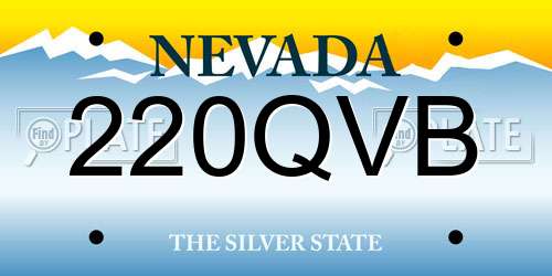 220QVB Nevada License Plate