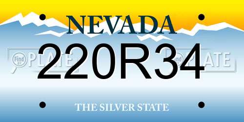 220R34 Nevada License Plate