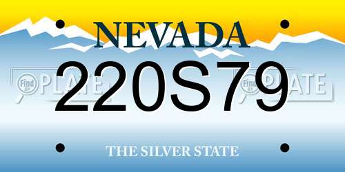 220S79 Nevada License Plate