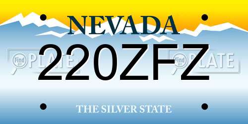 220ZFZ Nevada License Plate