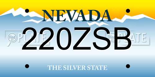 220ZSB Nevada License Plate