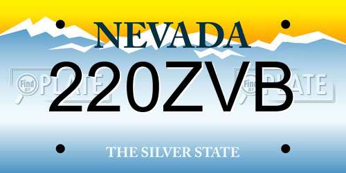 220ZVB Nevada License Plate
