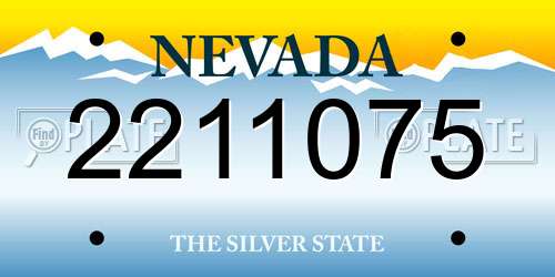 2211075 Nevada License Plate