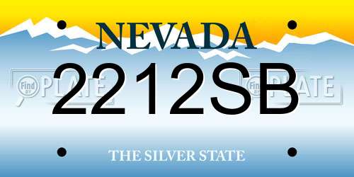 2212SB Nevada License Plate