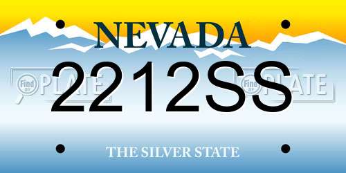 2212SS Nevada License Plate