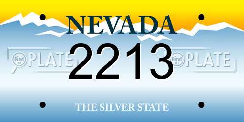 2213 Nevada License Plate