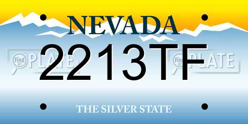2213TF Nevada License Plate
