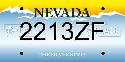 2213ZF Nevada License Plate