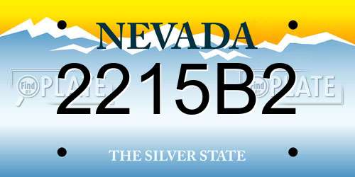 2215B2 Nevada License Plate