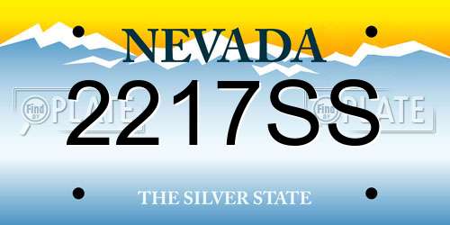 2217SS Nevada License Plate