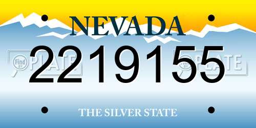 2219155 Nevada License Plate