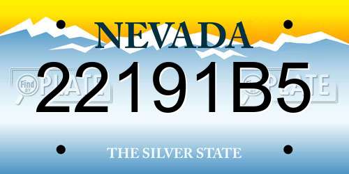 22191B5 Nevada License Plate