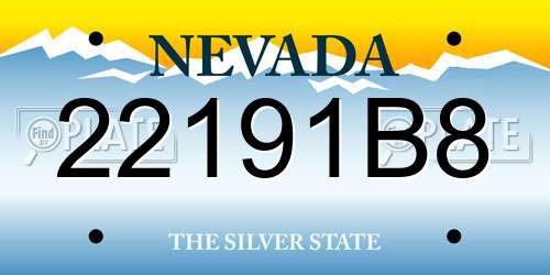 22191B8 Nevada License Plate