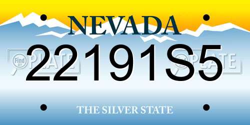 22191S5 Nevada License Plate