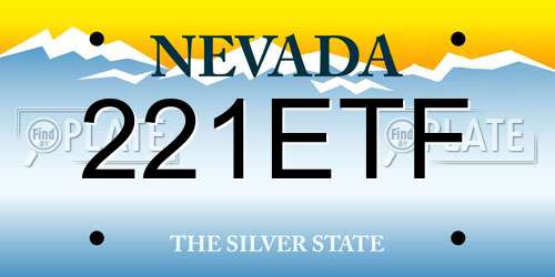 221ETF Nevada License Plate