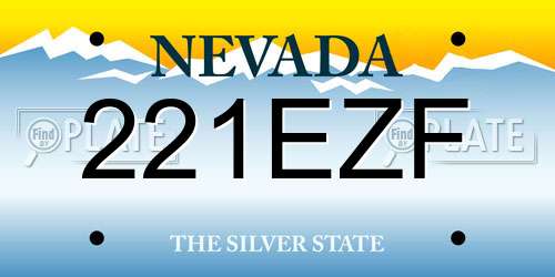 221EZF Nevada License Plate