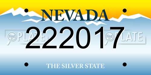 222017 Nevada License Plate