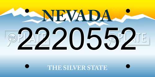 2220552 Nevada License Plate