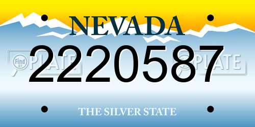 2220587 Nevada License Plate
