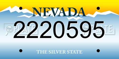 2220595 Nevada License Plate