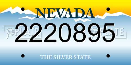 2220895 Nevada License Plate