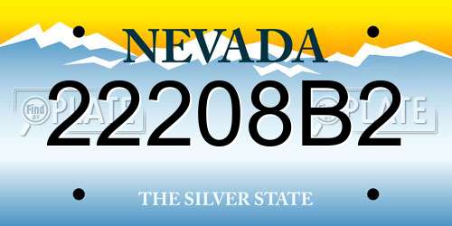 22208B2 Nevada License Plate